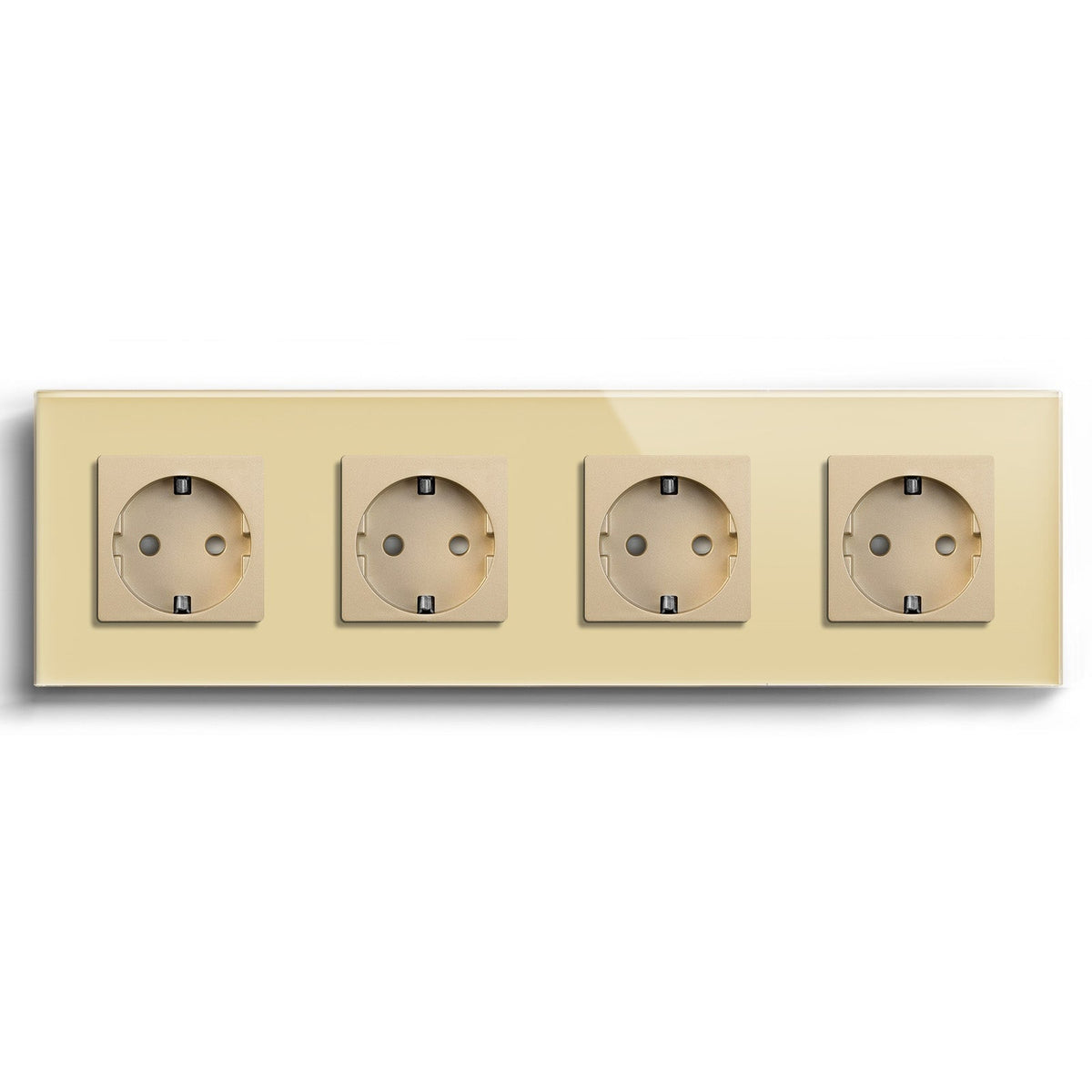 BSEED EU Wall Sockets Power Outlets Glass Panel 16A Power Outlets & Sockets Bseedswitch Gold Quadruple 