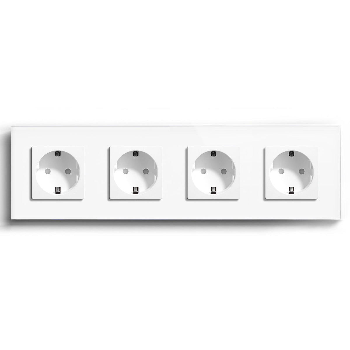 BSEED EU Wall Sockets Power Outlets Glass Panel 16A Power Outlets & Sockets Bseedswitch White Quadruple 