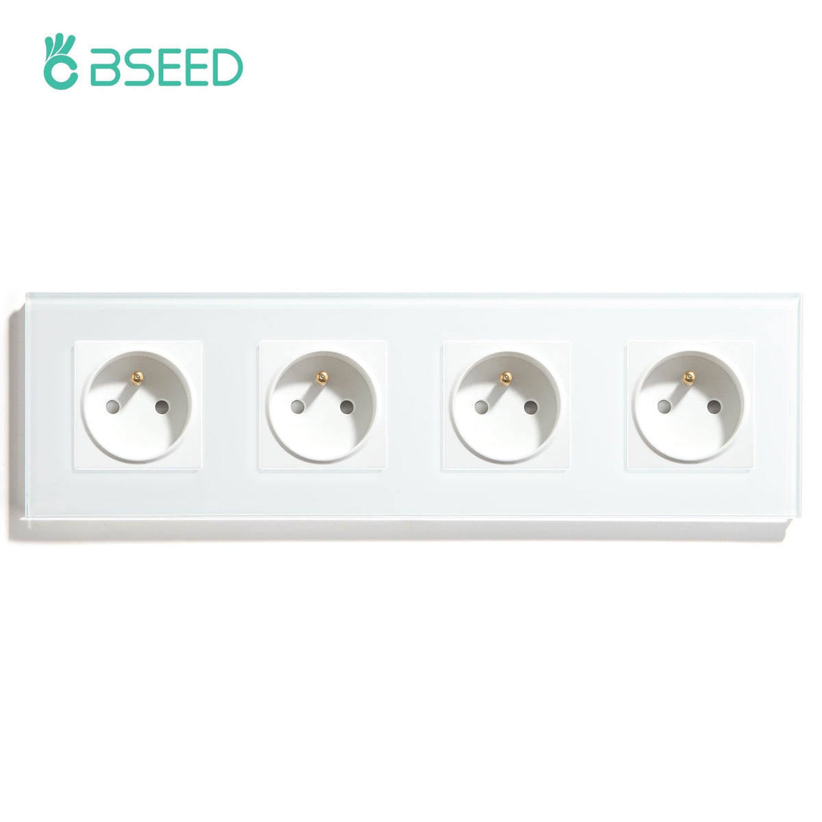 BSEED FR Wall Sockets Power Outlets Kids Protection 16A Wall Plates & Covers Bseedswitch white Quadruple 