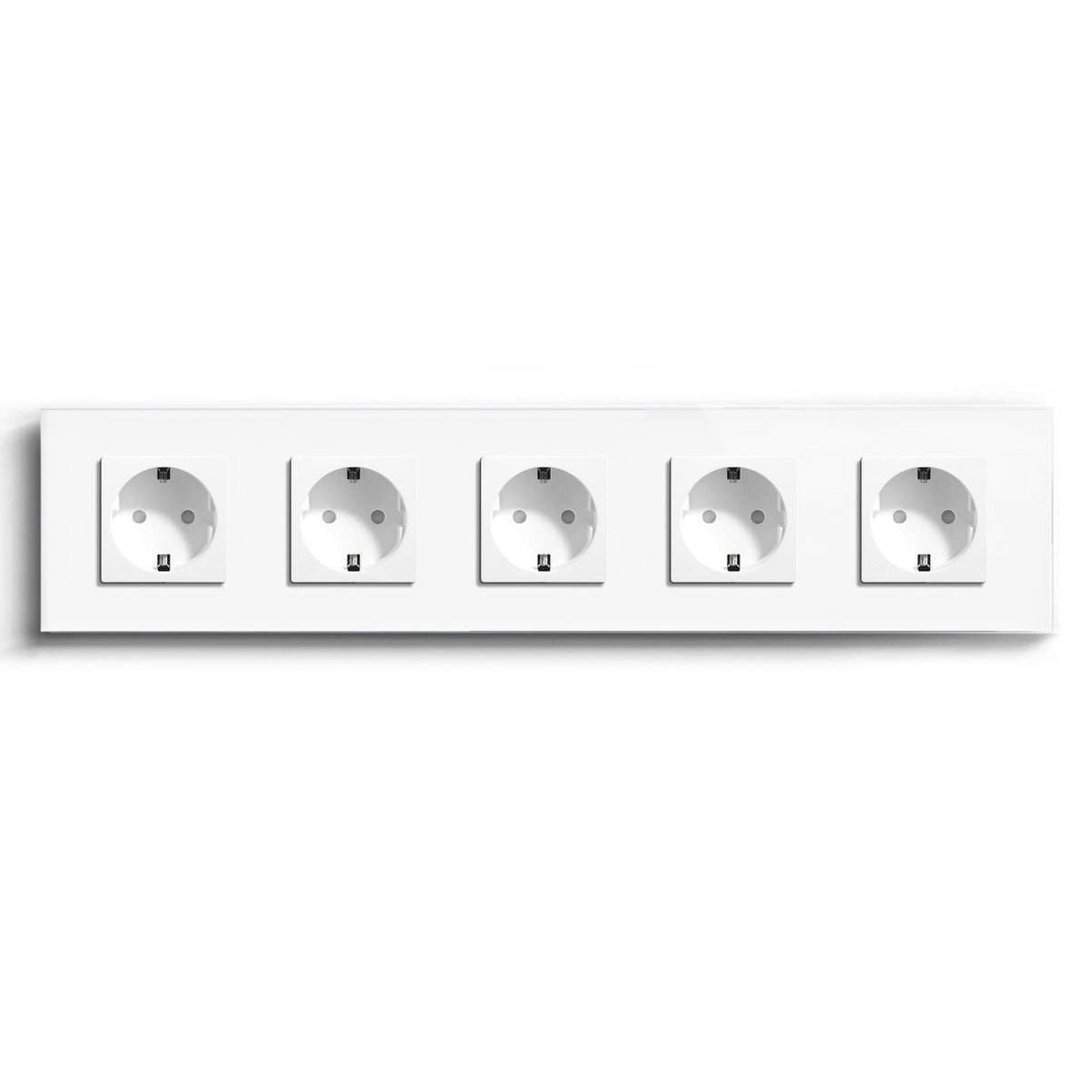 BSEED EU Wall Sockets Power Outlets Glass Panel 16A Power Outlets & Sockets Bseedswitch White Quintuple 