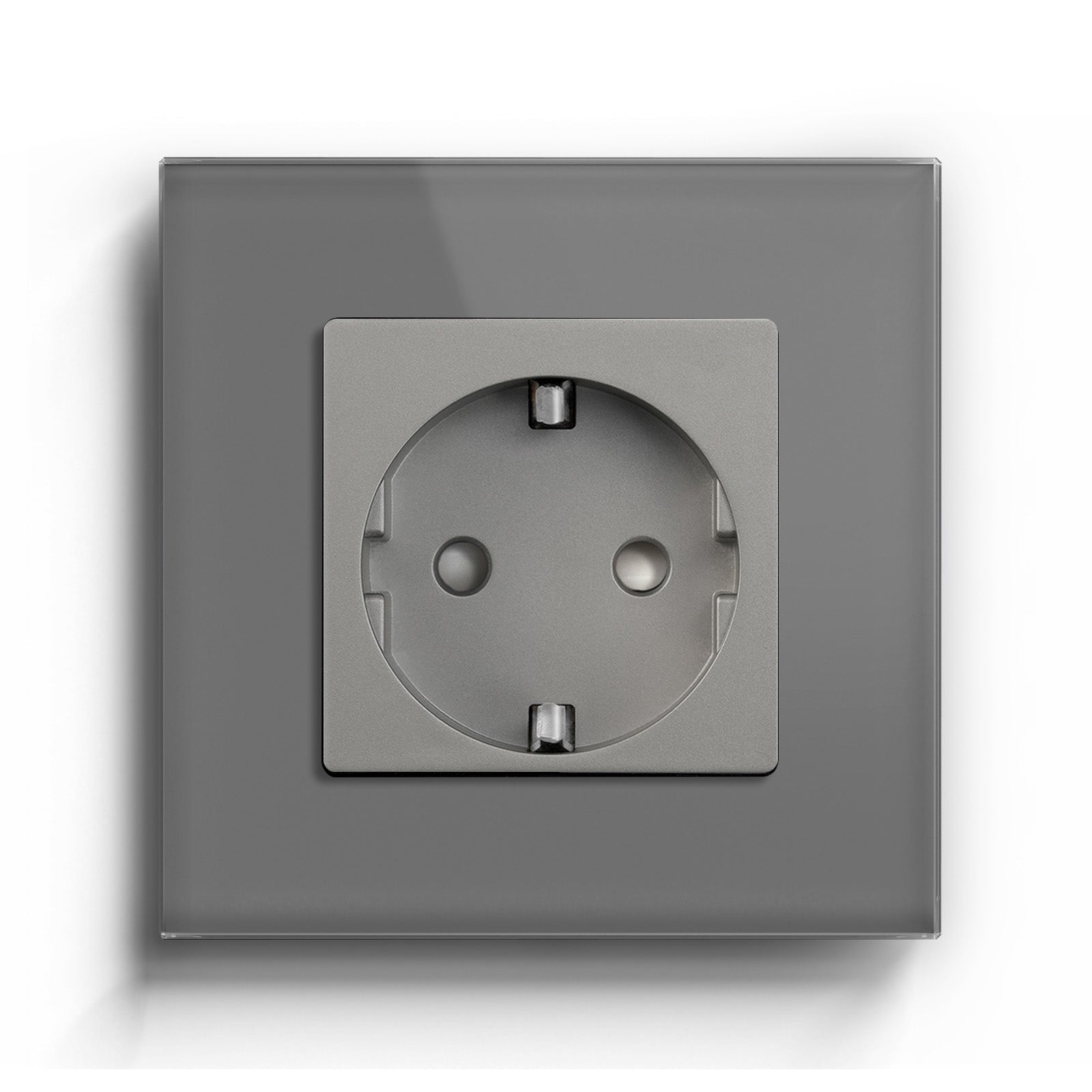 BSEED EU Wall Sockets Power Outlets Glass Panel 16A Power Outlets & Sockets Bseedswitch Grey Single 