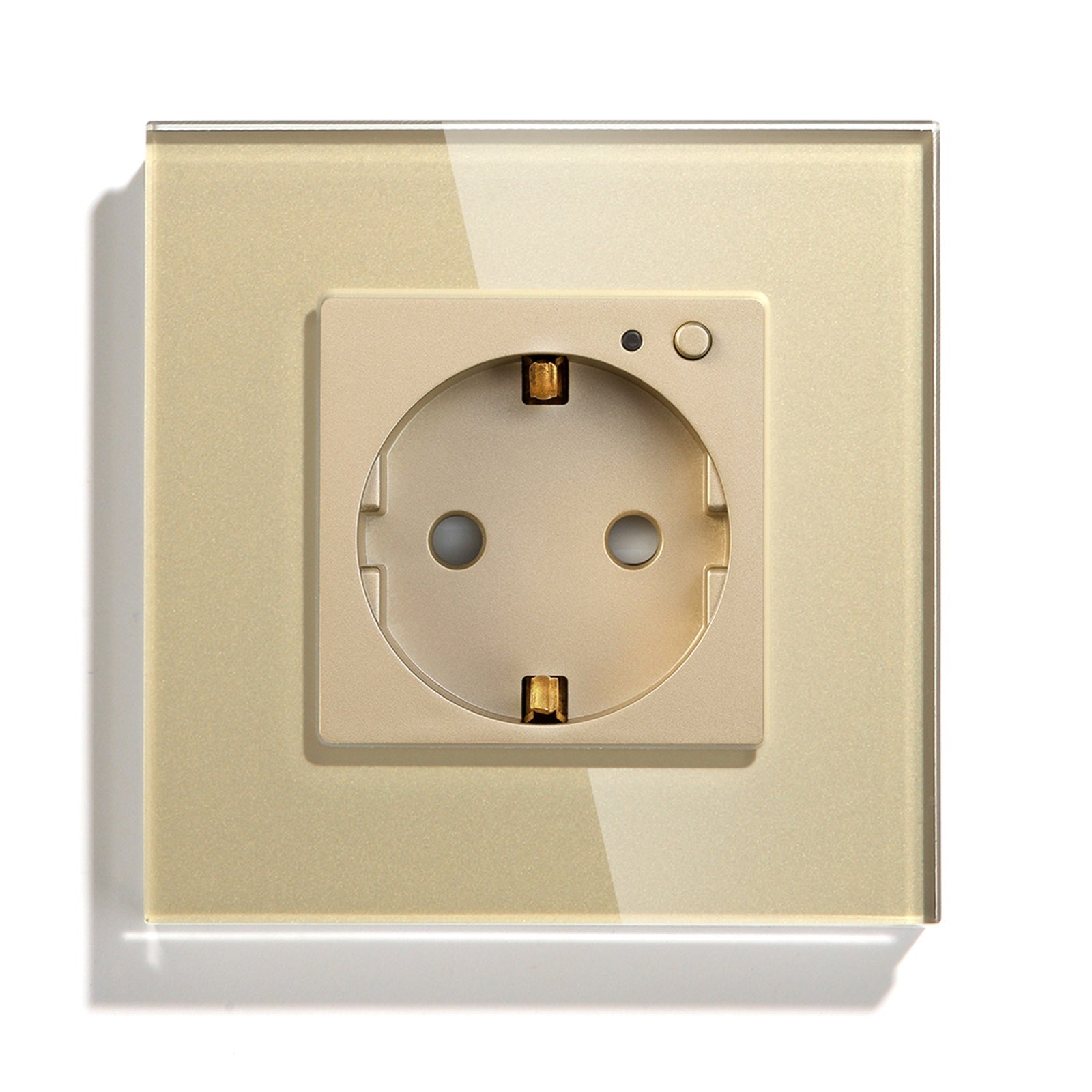 BSEED ZigBee EU Wall Sockets Power Outlets Kids Protection Wall Plates & Covers Bseedswitch golden Signle 