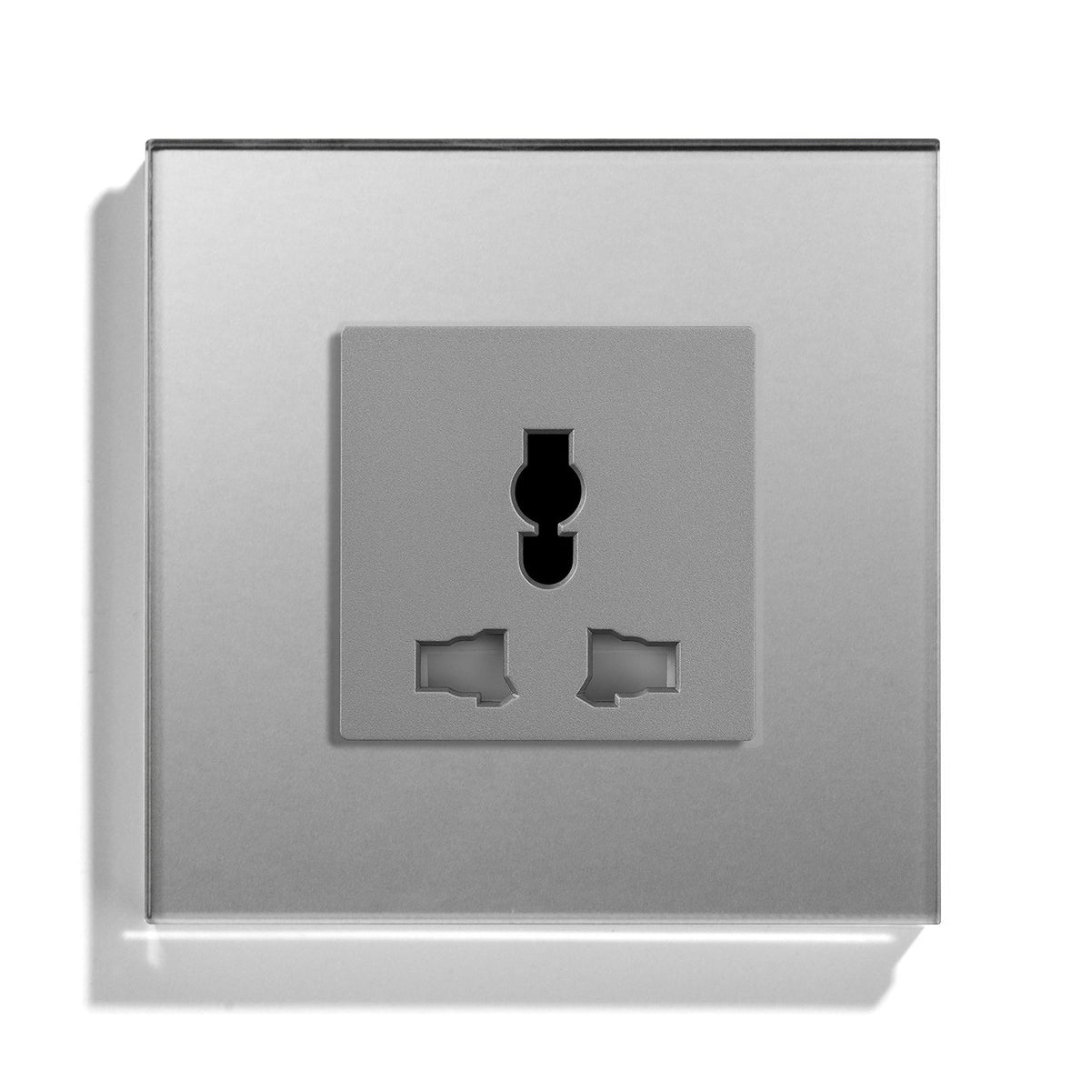 BSEED MF Wall Sockets Power Outlets Glass Panel 13A Power Outlets & Sockets Bseedswitch Grey Signle 