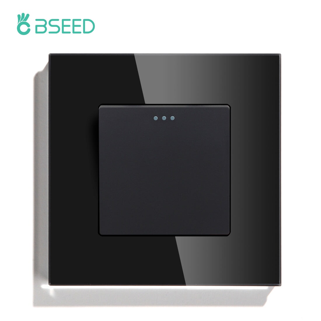 BSEED Wall Switches Automatic Rebound 1/2Gang 1Way Glass Mechanical Light Switches Reset Switches Return to Initial Position Light Switches Bseedswitch Black 1Gang 