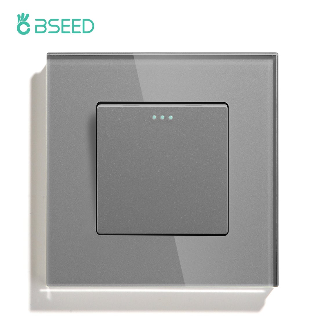 BSEED Wall Switches Automatic Rebound 1/2Gang 1Way Glass Mechanical Light Switches Reset Switches Return to Initial Position Light Switches Bseedswitch Grey 1Gang 