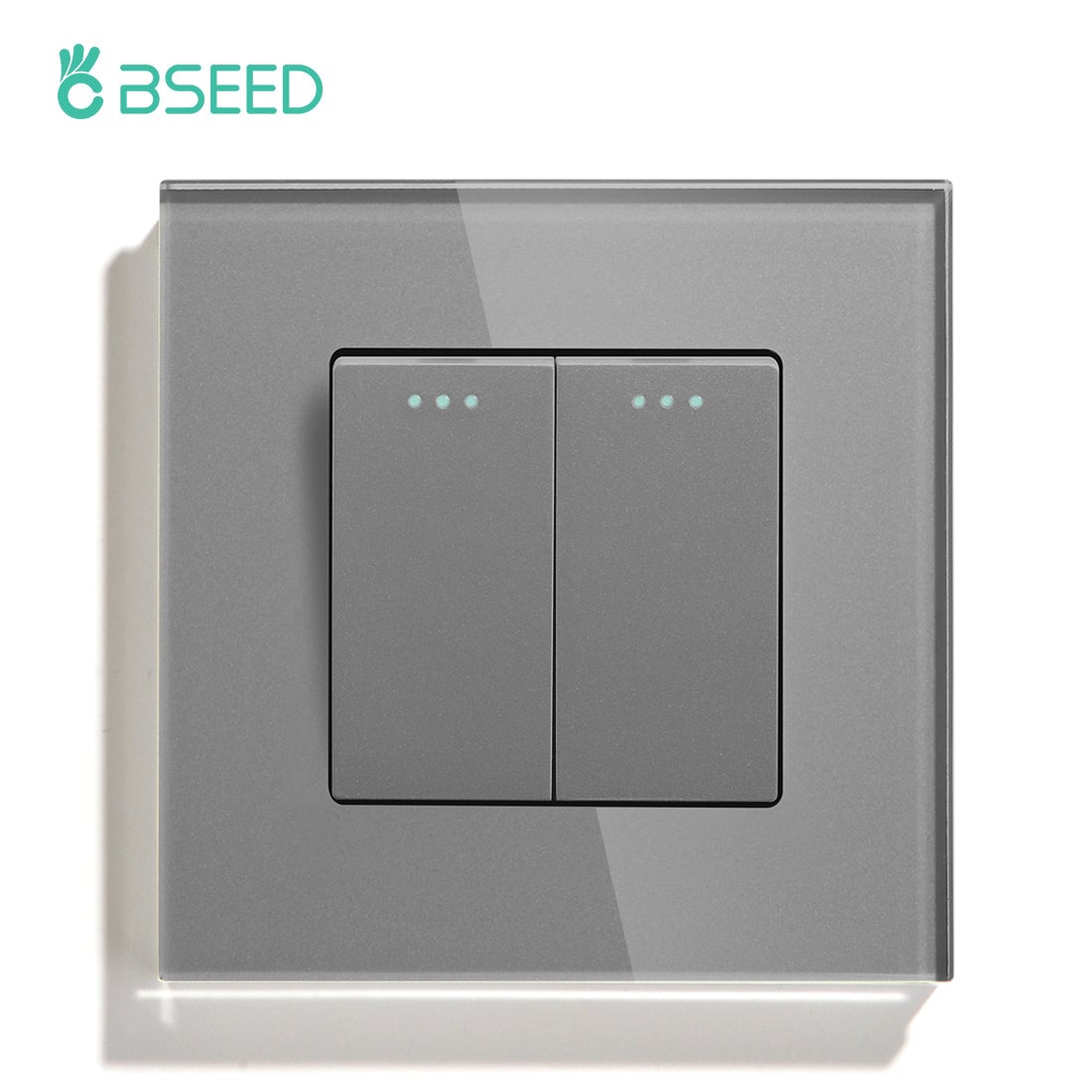 Bseed Button Light Switch 1/2/3 Gang 1/2 Way Mechanical Switches Crossbar Switch Light Switches Bseedswitch Grey 2 Gang 1 Way