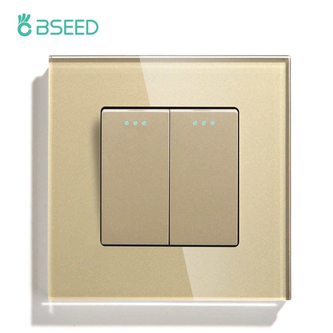 Bseed Button Light Switch 1/2/3 Gang 1/2 Way Mechanical Switches Crossbar Switch Light Switches Bseedswitch Golden 2 Gang 1 Way