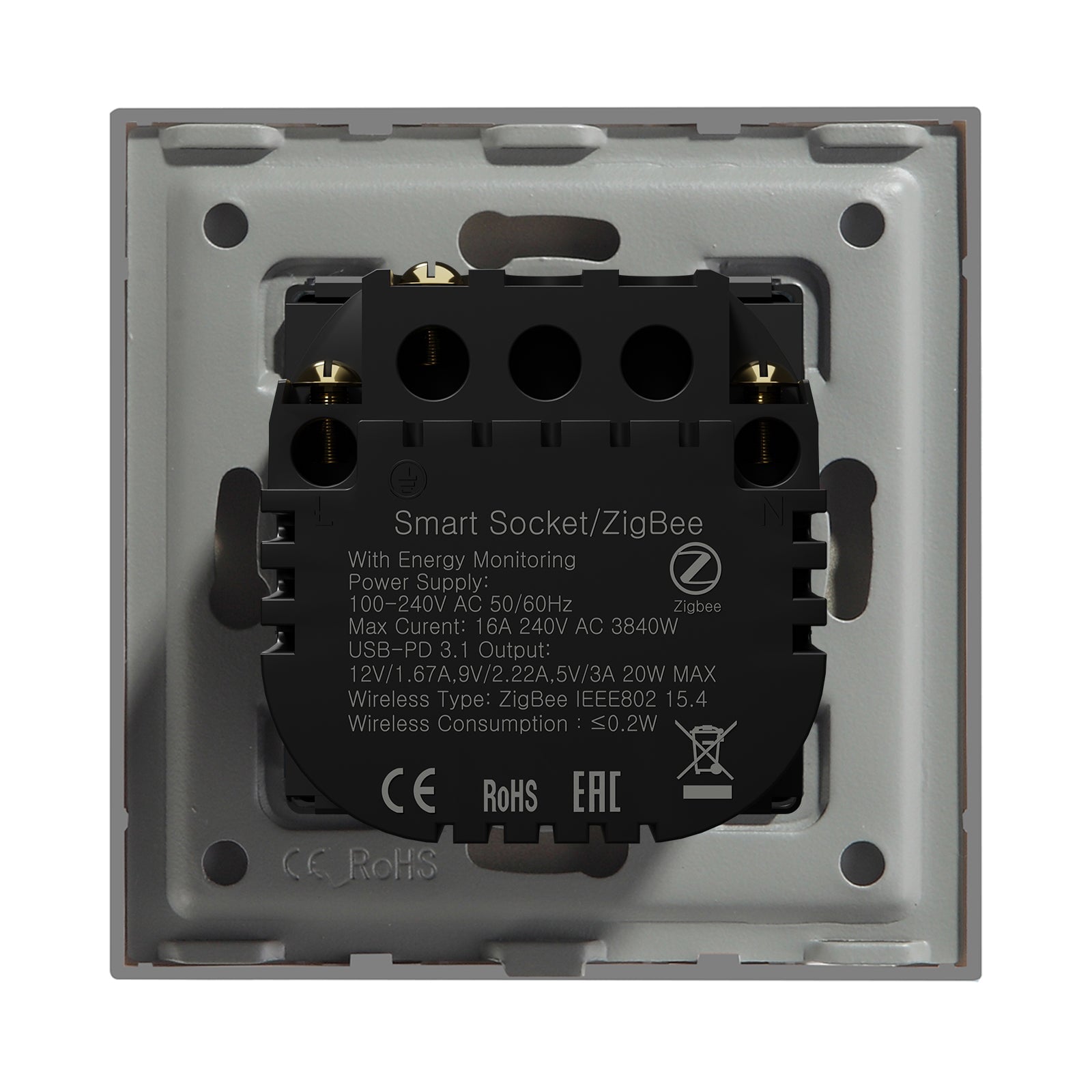 BSEED ZigBee EU Wall Sockets Type-C With USB With Energy Monitoring socket Bseedswitch 