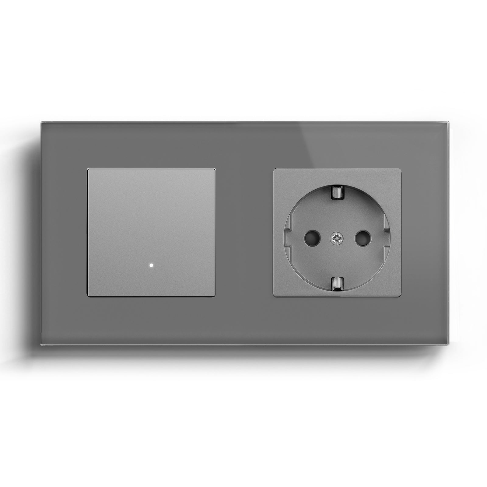 Echo Series Smart Wifi Switch With EU Single Socket 157mm Power Outlets & Sockets Bseedswitch Grey 1Gang 