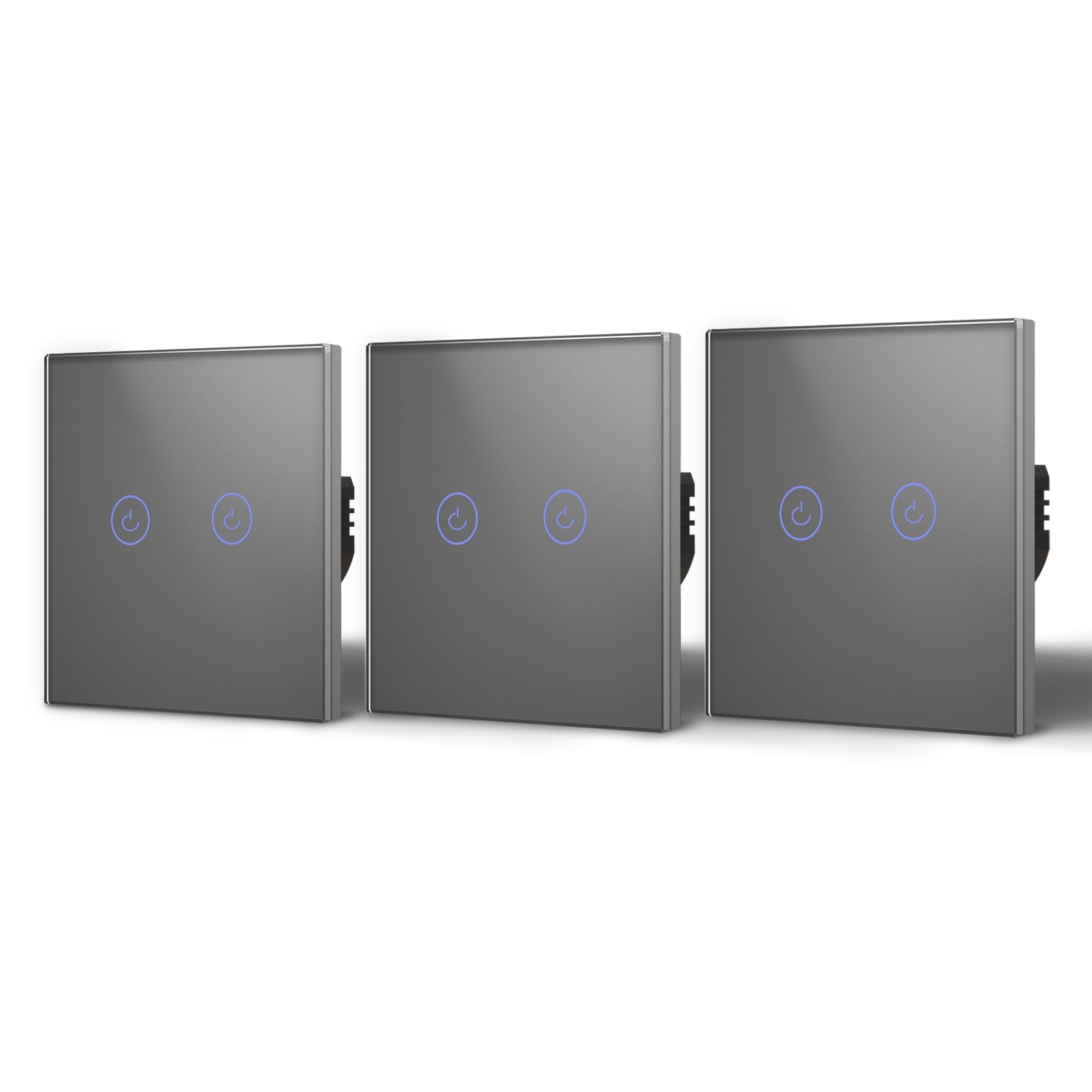 Bseed Smart Wifi Touch Switch 2 Gang 1/2/3 Way 1/2/3 Pcs/Pack Wall Plates & Covers Bseedswitch Grey 3Pcs/Pack 