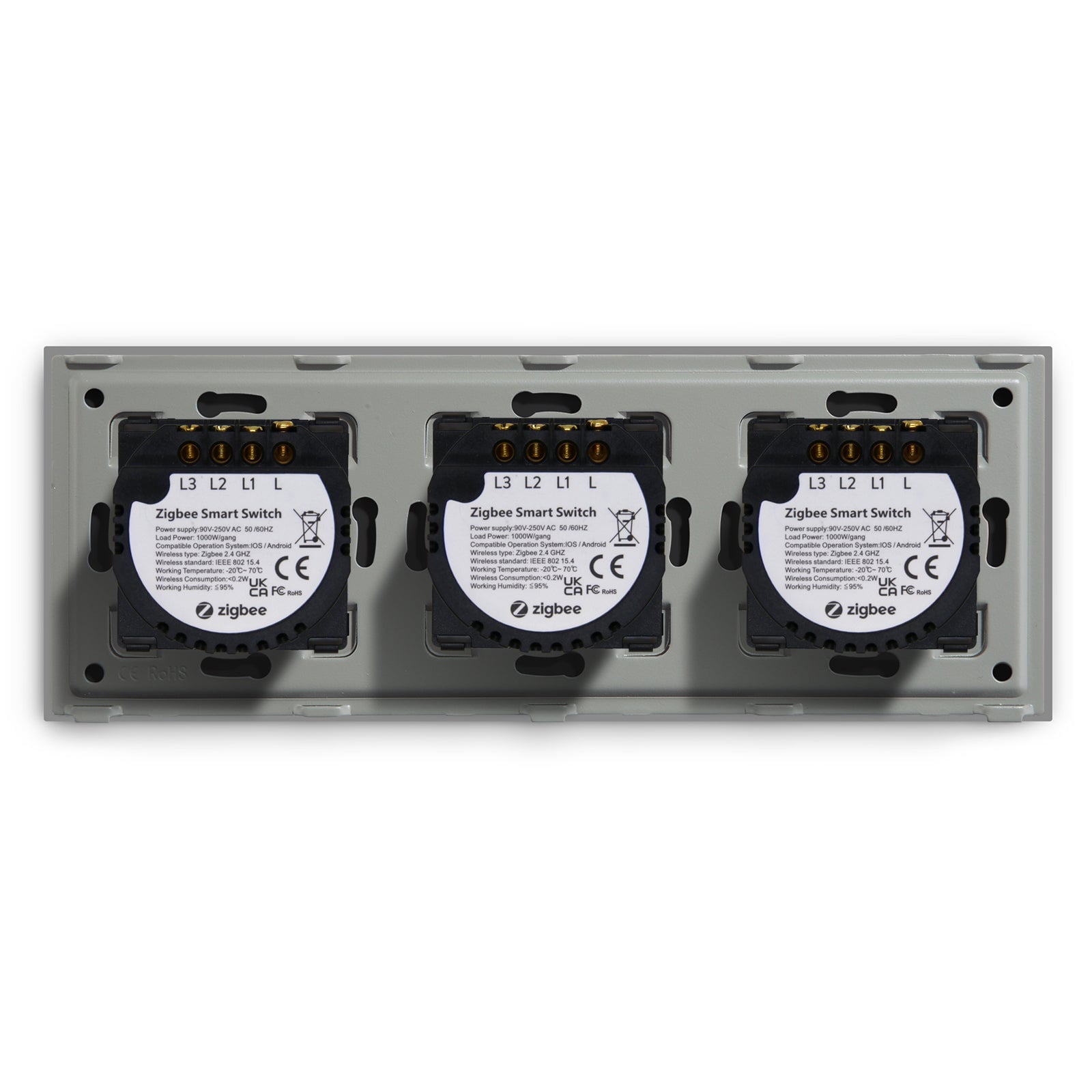 BSEED Triple Zigbee Switch without Neutral line 1/2/3 Gang 1/2/3 Way Light Switches Bseedswitch 