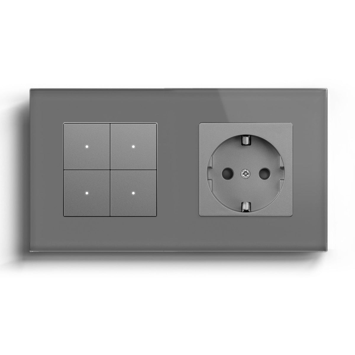 Echo Series Smart Wifi Switch With EU Single Socket 157mm Power Outlets & Sockets Bseedswitch Grey 4Gang 