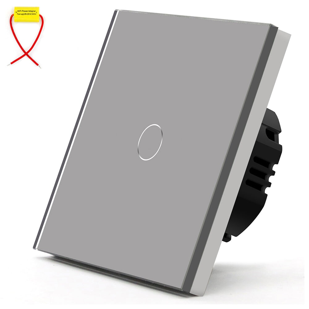 BSEED Single Line Wifi Light Switch 1/2/3 Gang 1/2/3 Way Smart Switch Wireless Wifi Switch Light Switches Bseedswitch Grey 1Gang 1PCS/pack