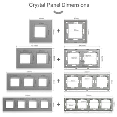 Bseed Crystal Glass Frames Socket Frame 4 Color 1/2/3/4/5 Slotes DIY Part Wall Jacks & Braces Bseedswitch 