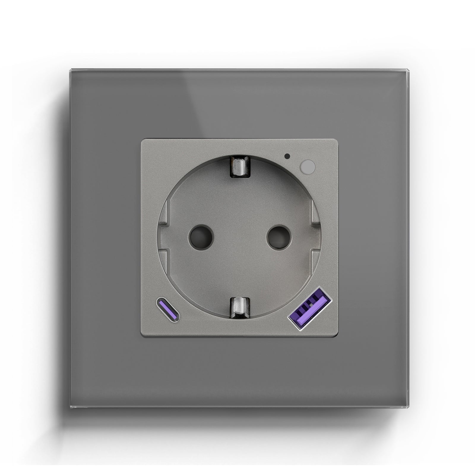 BSEED ZigBee EU Wall Sockets Type-C With USB With Energy Monitoring socket Bseedswitch Grey Single 