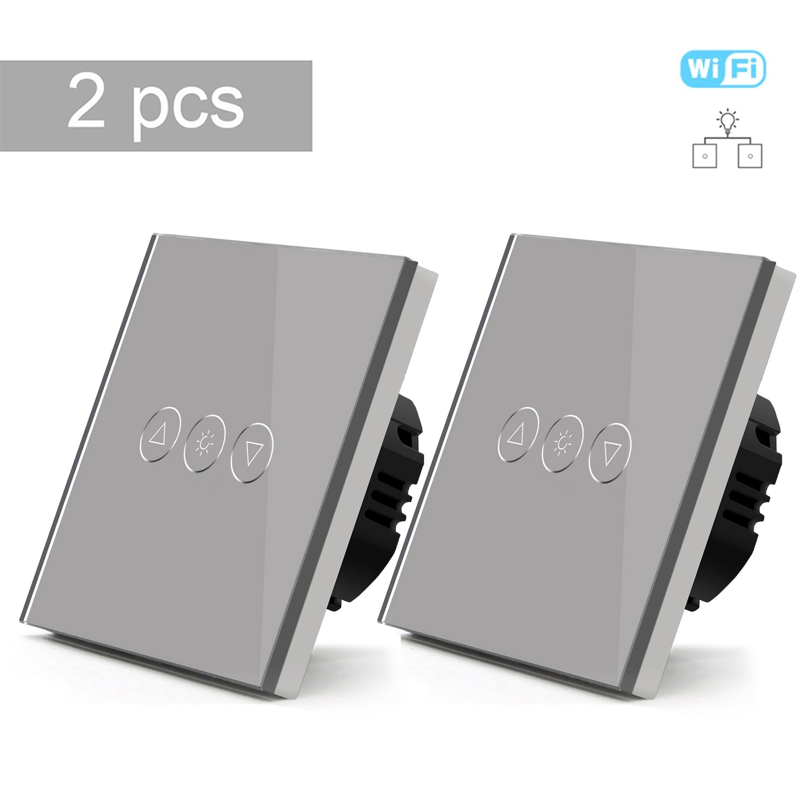 Bseed 2Way Wifi Light Dimmer Switch Wall Plates & Covers Bseedswitch Grey 2 PCS/Pack 