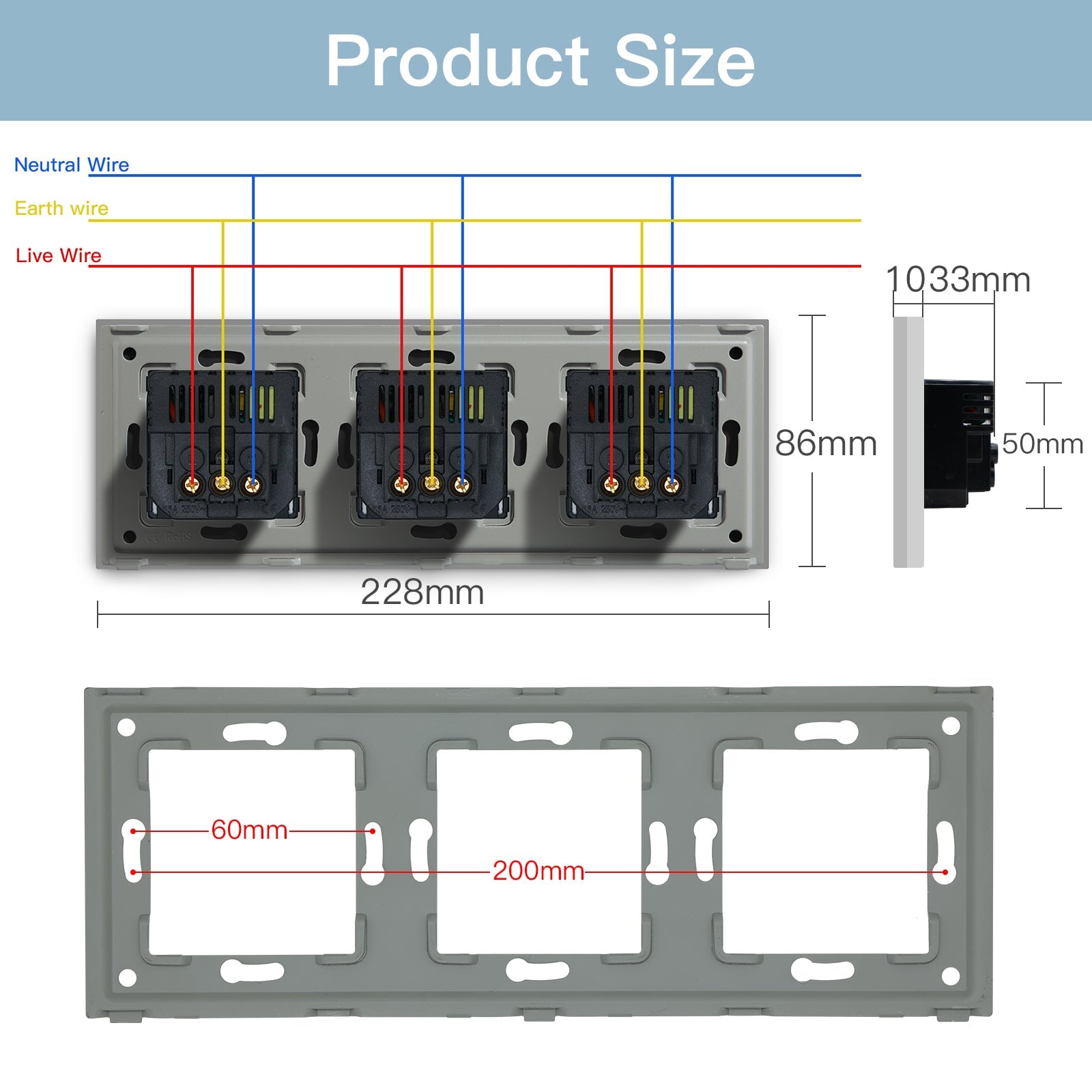 BSEED EU sockets with 20W PD Fast Charge Type-C PC Panel Power Outlets & Sockets Bseedswitch 