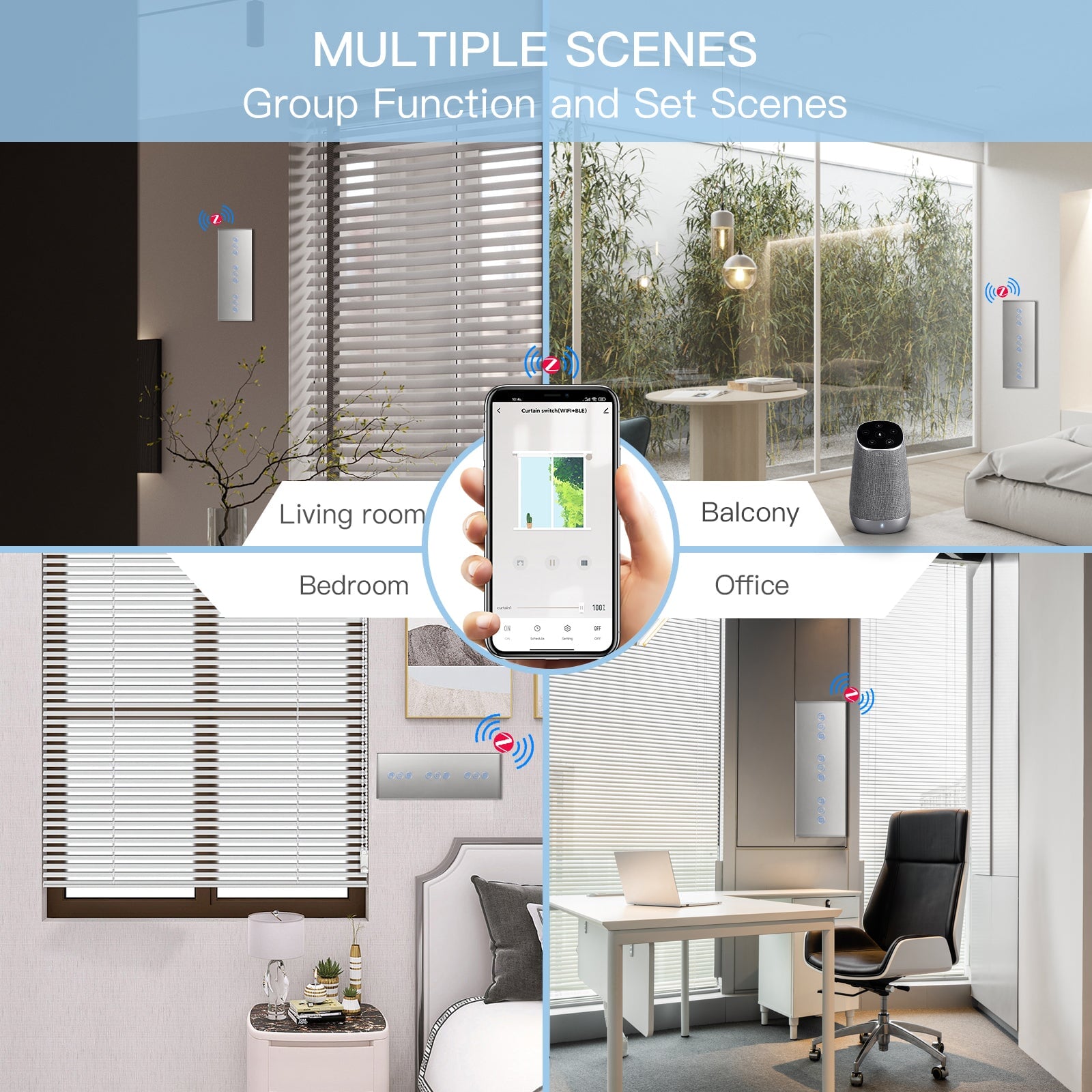 BSEED Zigbee triple Shutter Switch Smart Wall Touch Switch Shutters Bseedswitch 