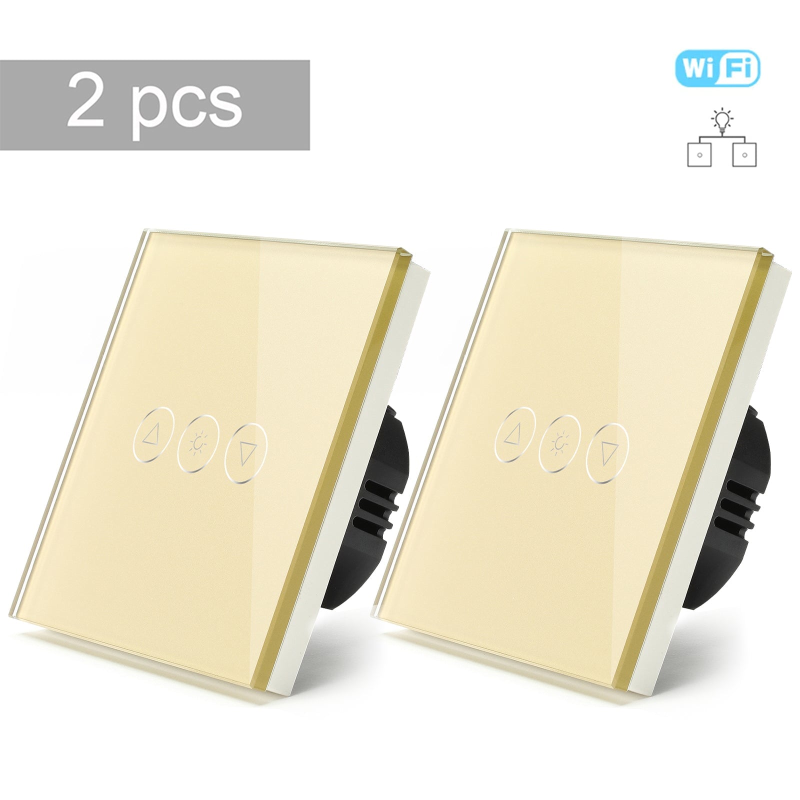 Bseed 2Way Wifi Light Dimmer Switch Wall Plates & Covers Bseedswitch Golden 2 PCS/Pack 