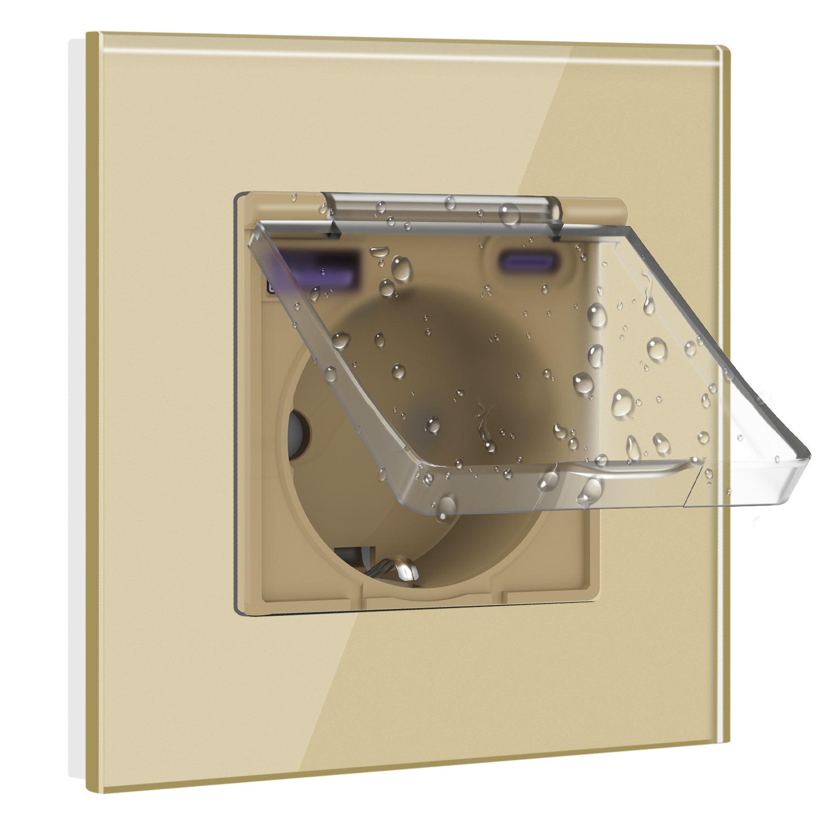 Eu socket with USB&Cover Glass Panel Power Outlets & Sockets Bseedswitch 