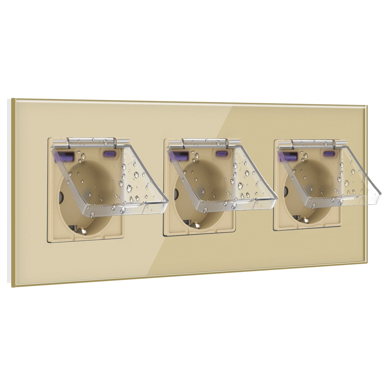 Eu socket with USB&Cover Glass Panel Power Outlets & Sockets Bseedswitch 