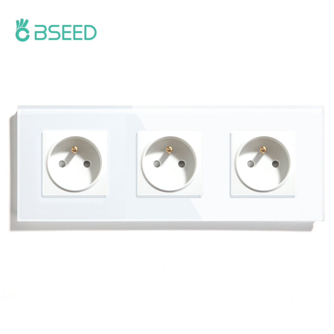 BSEED FR Wall Sockets Power Outlets Kids Protection 16A Wall Plates & Covers Bseedswitch white Triple 