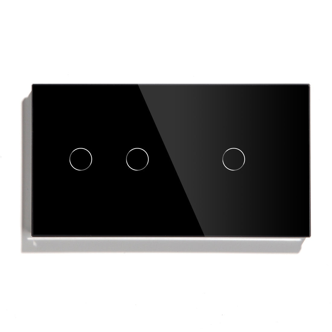 Bseed WiFi Light Switch 1/2/3 Way Double Smart WiFi Touch Switch 157mm Without Icon Light Switches Bseedswitch Black 2 Gang + 1 Gang 