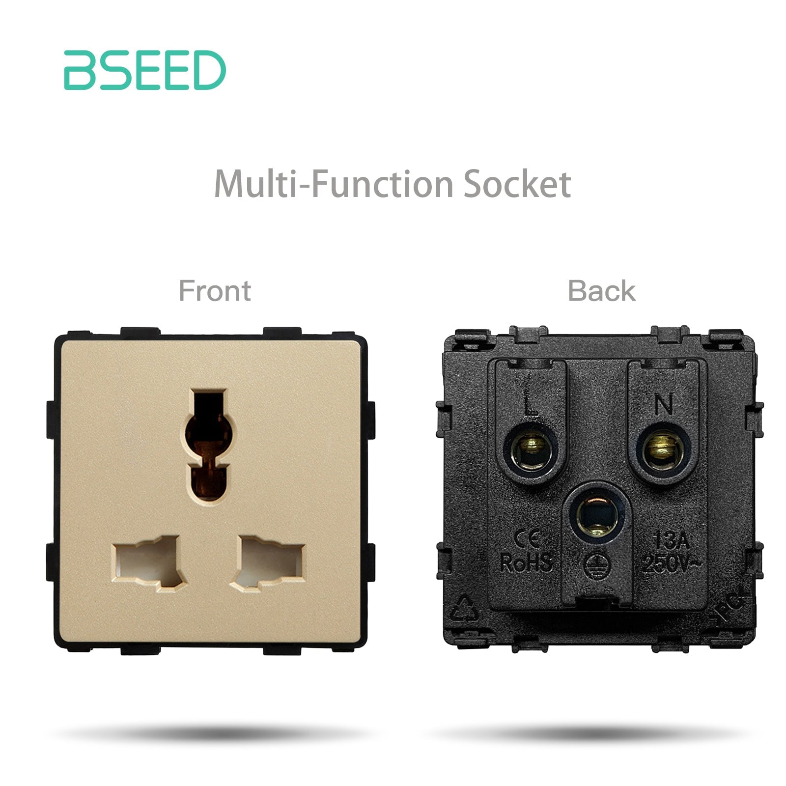 BSEED EU/FR/ UK/MF Standard Wall Socket Function Key Touch WiFi Zigbee type Power Outlets & Sockets Bseedswitch Gold MF Touch