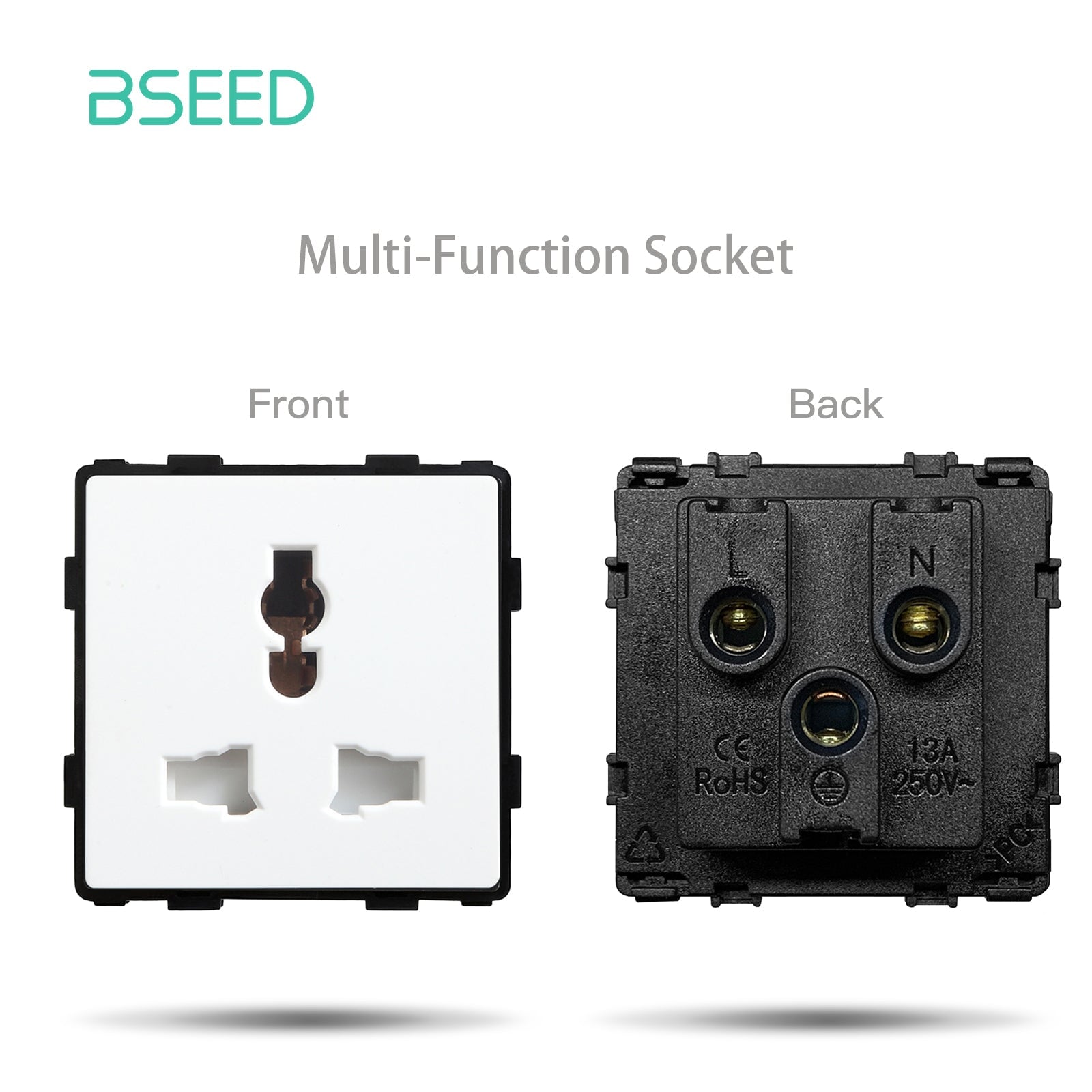BSEED EU/FR/ UK/MF Standard Wall Socket Function Key Touch WiFi Zigbee type Power Outlets & Sockets Bseedswitch White MF Touch