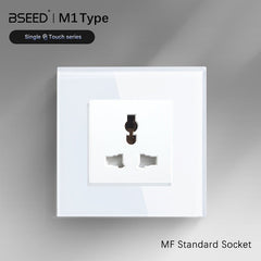 BSEED MF Wall Sockets Power Outlets Glass Panel 13A Power Outlets & Sockets Bseedswitch 