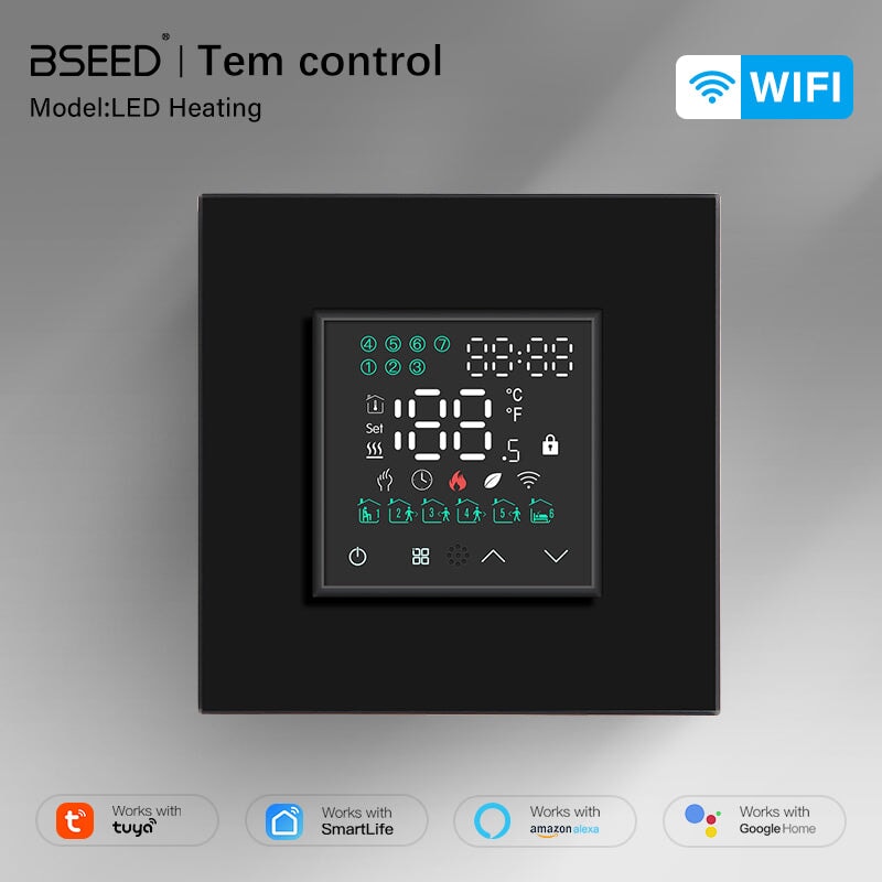 BSEED WiFi Touch LED Screen Floor Heating Room Thermostat Controller Backlight Thermostats Bseedswitch 