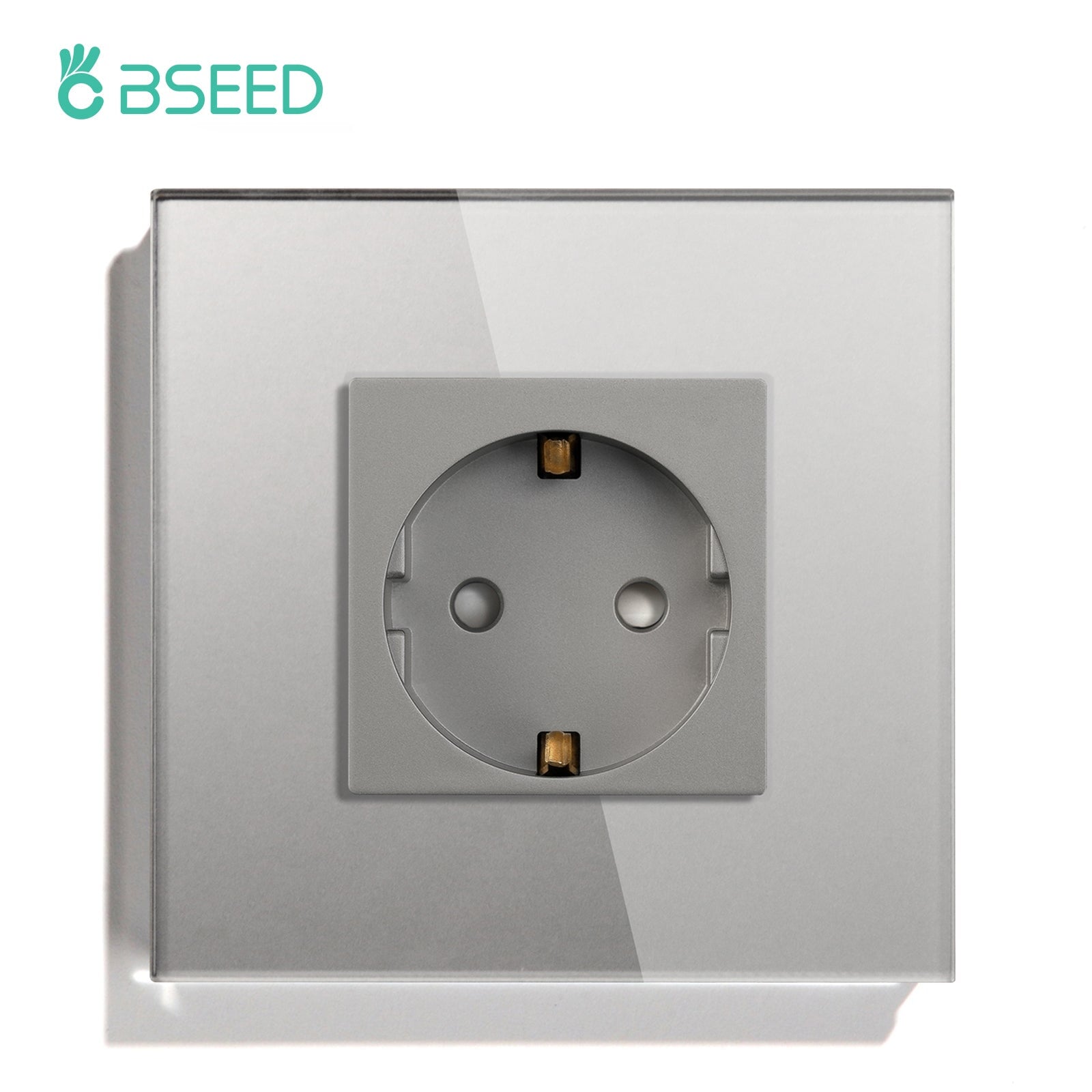 BSEED EU Wall Sockets Power Outlets Glass Panel 16A Power Outlets & Sockets Bseedswitch Grey Signle 