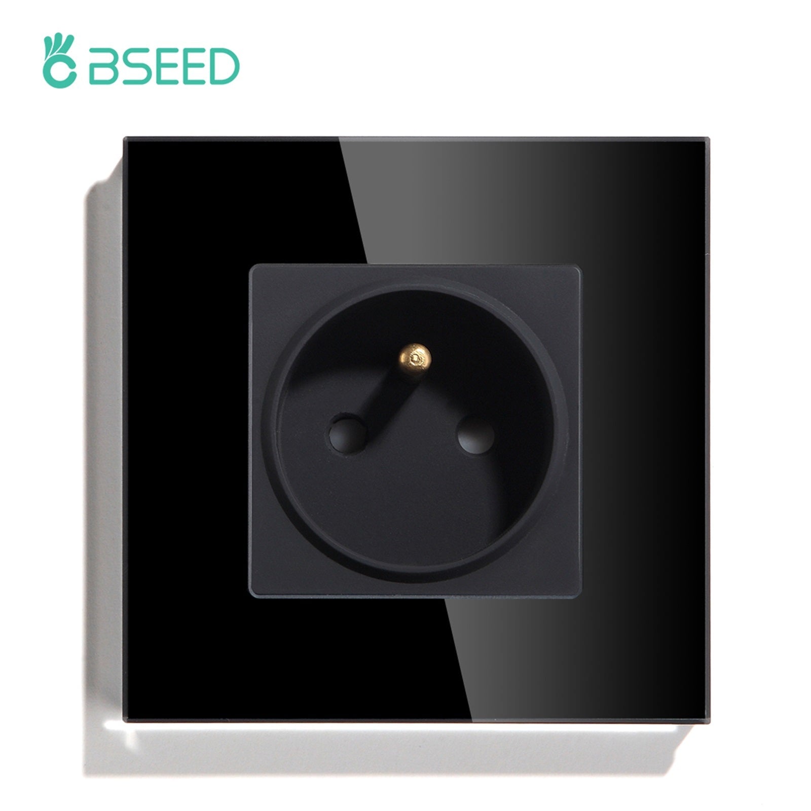 BSEED FR Wall Sockets Power Outlets Kids Protection 16A Wall Plates & Covers Bseedswitch black Signle 