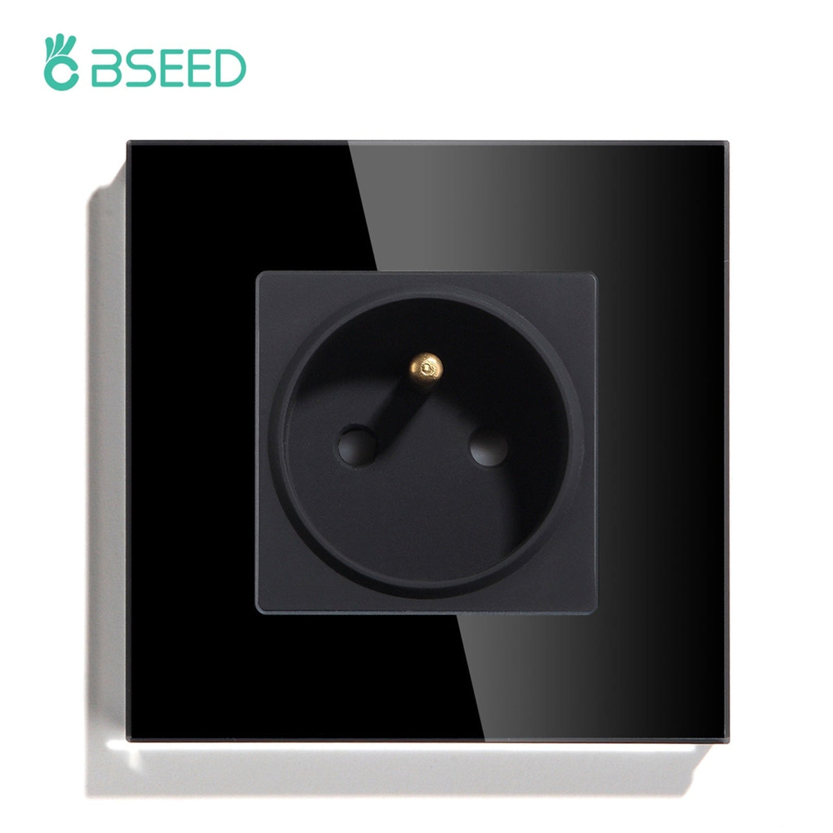 BSEED FR Wall Sockets Power Outlets Kids Protection 16A Wall Plates & Covers Bseedswitch black Signle 