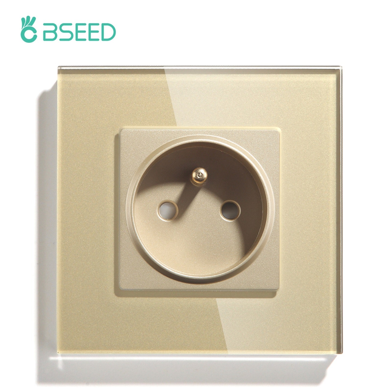 BSEED FR Wall Sockets Power Outlets Kids Protection 16A Wall Plates & Covers Bseedswitch gold Signle 