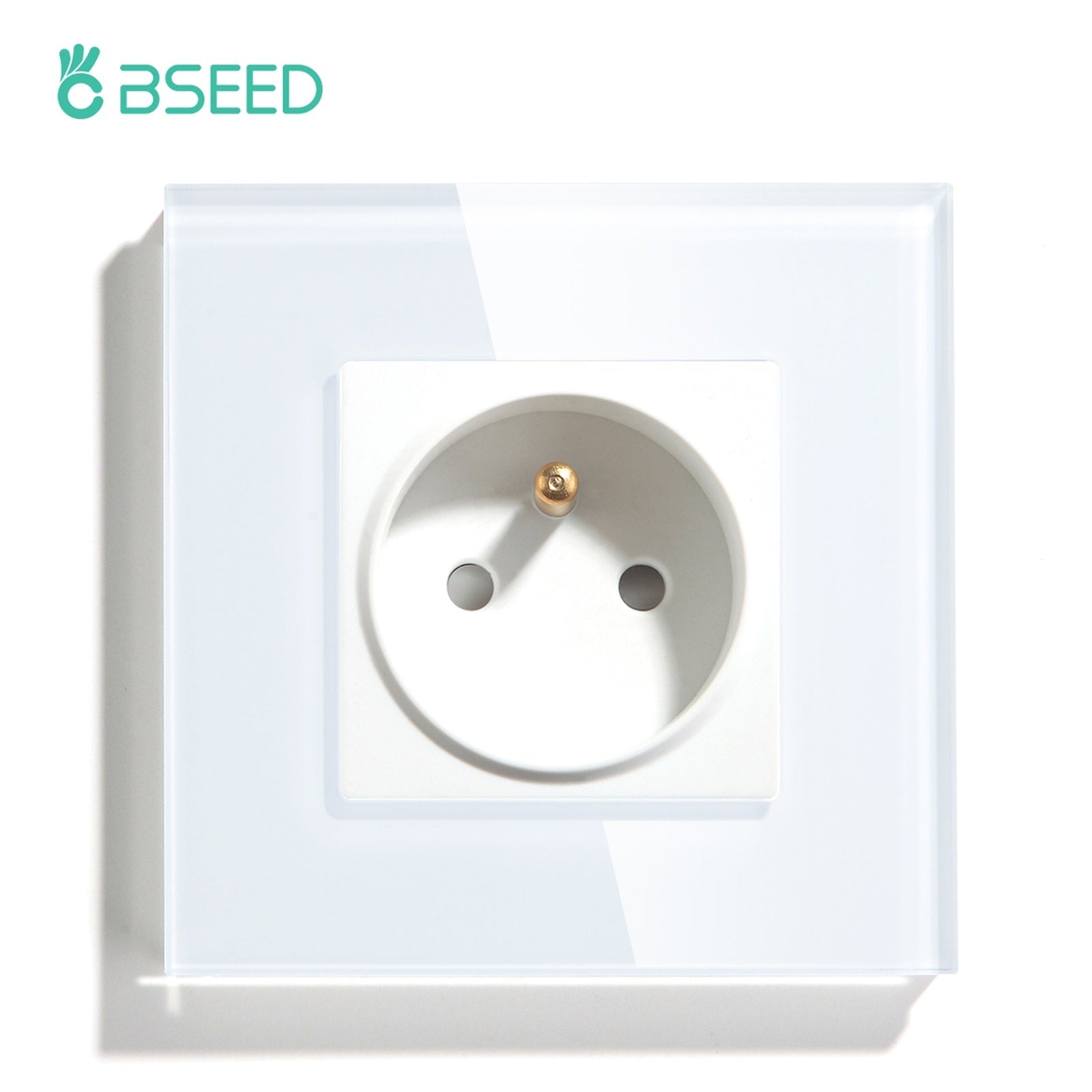 BSEED FR Wall Sockets Power Outlets Kids Protection 16A Wall Plates & Covers Bseedswitch white Signle 