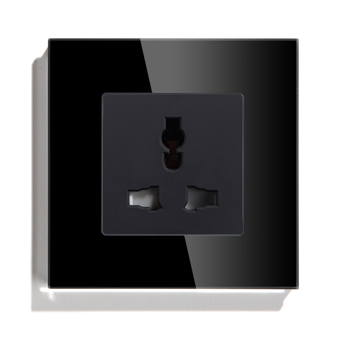 BSEED MF Wall Sockets Power Outlets Glass Panel 13A Power Outlets & Sockets Bseedswitch Black Signle 