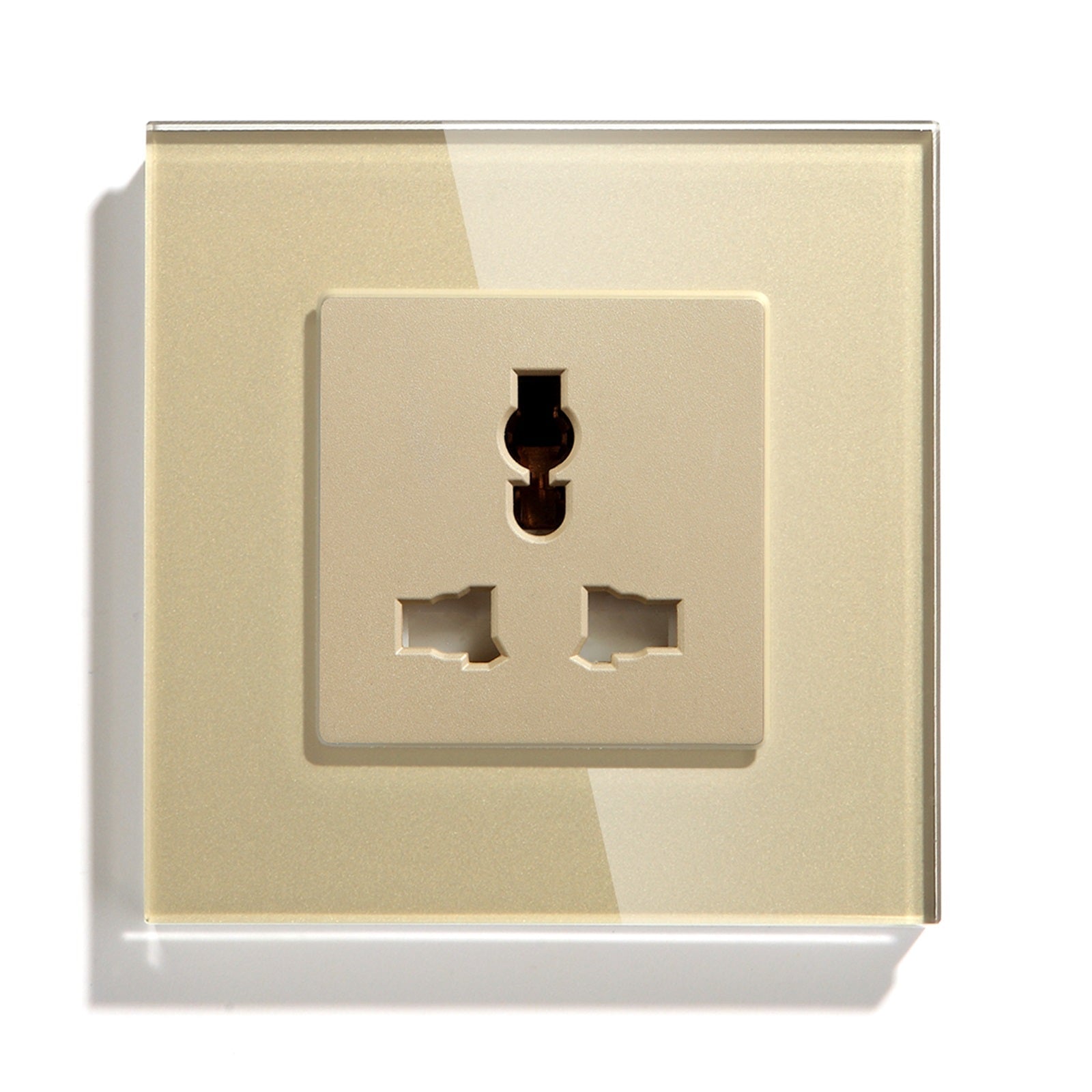 BSEED MF Wall Sockets Power Outlets Glass Panel 13A Power Outlets & Sockets Bseedswitch Golden Signle 