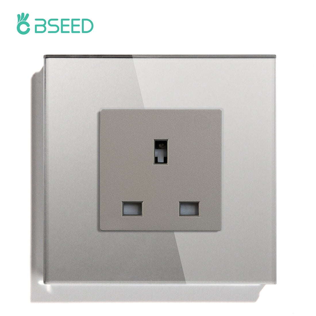 BSEED UK Wall Sockets Single Power Outlets Kids Protection 16A Power Outlets & Sockets Bseedswitch grey Signle 