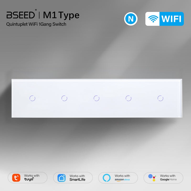 Bseed 5x WiFi 1/2/3 Gang Light Switch 370mm 照明开关 Bseedswitch 