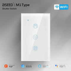 BSEED US Standard Smart Shutter Switch Wireless Glass Touch Switch For Roller Shutter Blinds Shutters Bseedswitch 