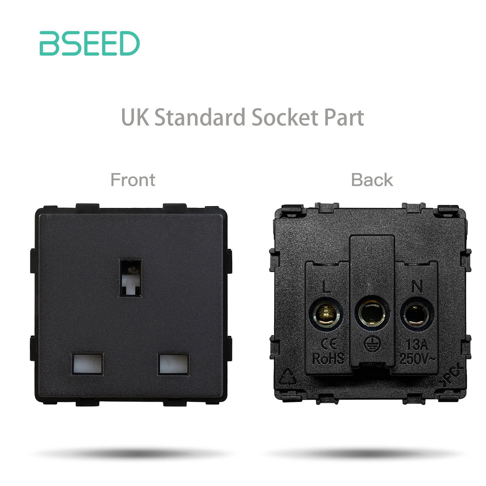 BSEED EU/FR/ UK/MF Standard Wall Socket Function Key Touch WiFi Zigbee type Power Outlets & Sockets Bseedswitch Black UK Touch