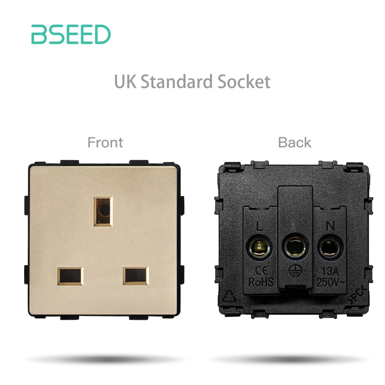 BSEED EU/FR/ UK/MF Standard Wall Socket Function Key Touch WiFi Zigbee type Power Outlets & Sockets Bseedswitch Gold UK Touch