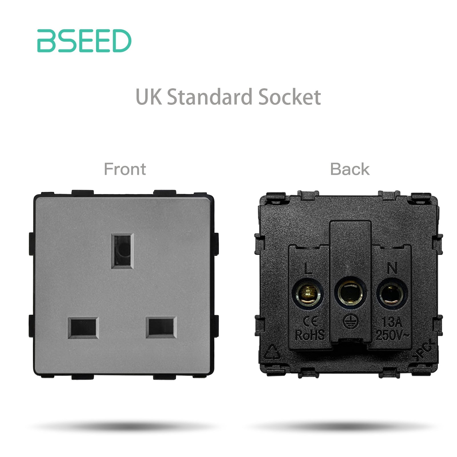 BSEED EU/FR/ UK/MF Standard Wall Socket Function Key Touch WiFi Zigbee type Power Outlets & Sockets Bseedswitch Black UK Touch