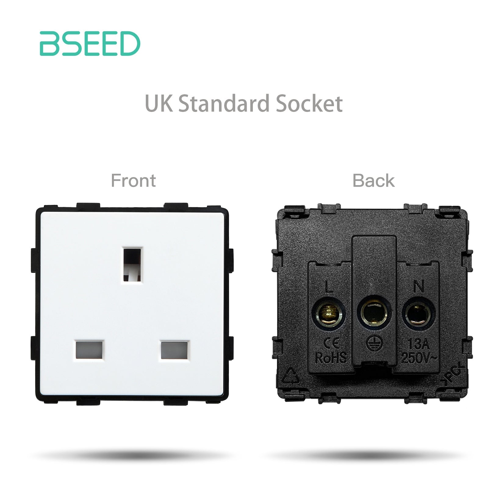 BSEED EU/FR/ UK/MF Standard Wall Socket Function Key Touch WiFi Zigbee type Power Outlets & Sockets Bseedswitch White UK Touch