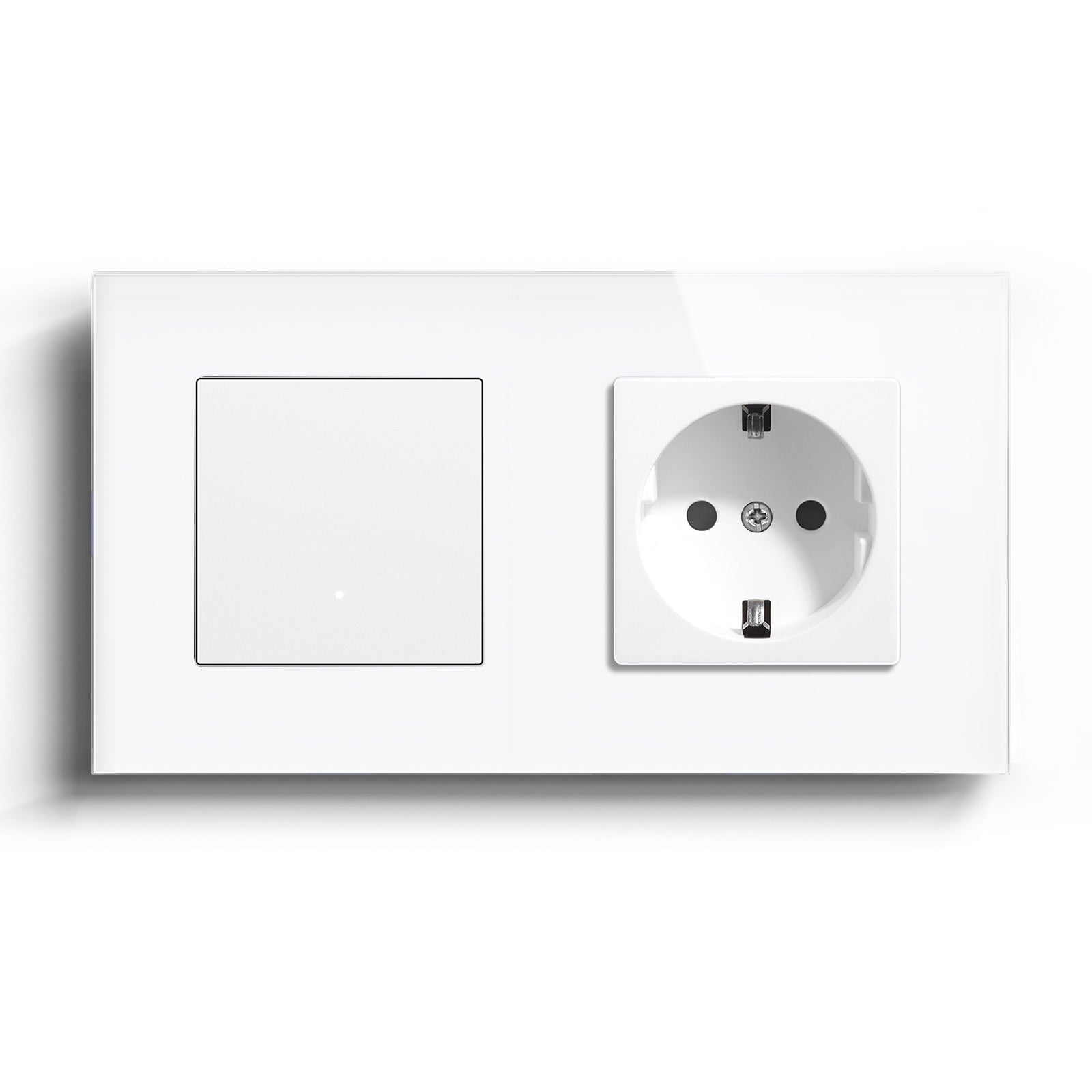 Echo Series Smart Wifi Switch With EU Single Socket 157mm Power Outlets & Sockets Bseedswitch White 1Gang 