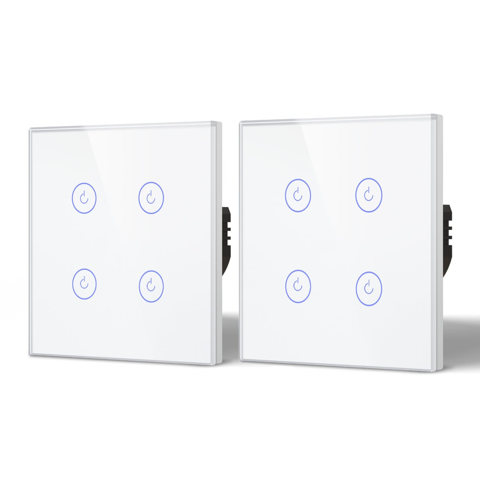 BSEED Wifi 4Gang 1/2/3 way Smart Switches Light Touch Switch Wireless Wifi Wall Switch Support Tuya Google Smart Life Light Switches Bseedswitch White 2Pcs/Pack 