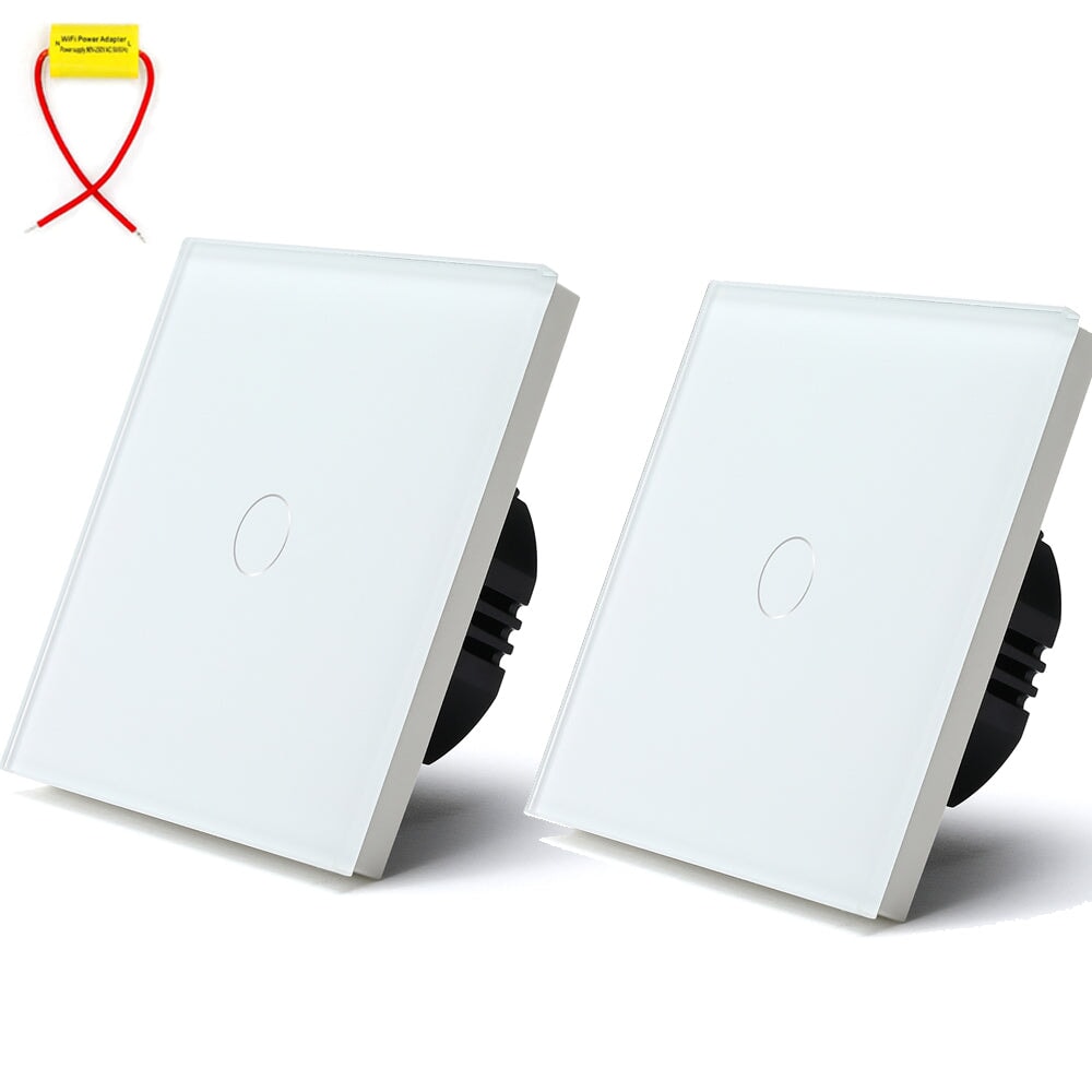 BSEED Single Line Wifi Light Switch 1/2/3 Gang 1/2/3 Way Smart Switch Wireless Wifi Switch Light Switches Bseedswitch White 1Gang 2PCS/pack