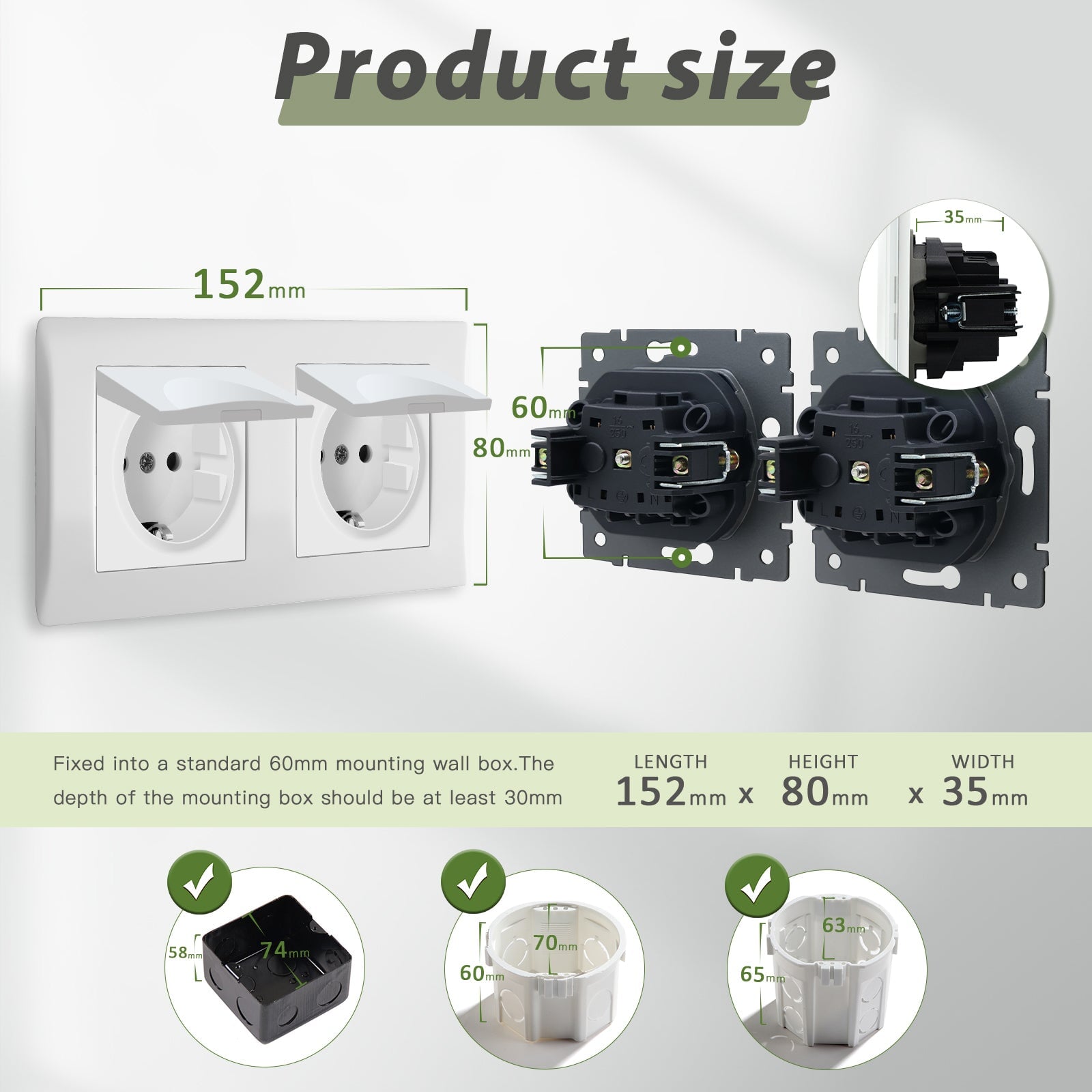 Bseed Waterproof Socket EU Standard with clamping technology Power Outlets & Sockets Bseedswitch 