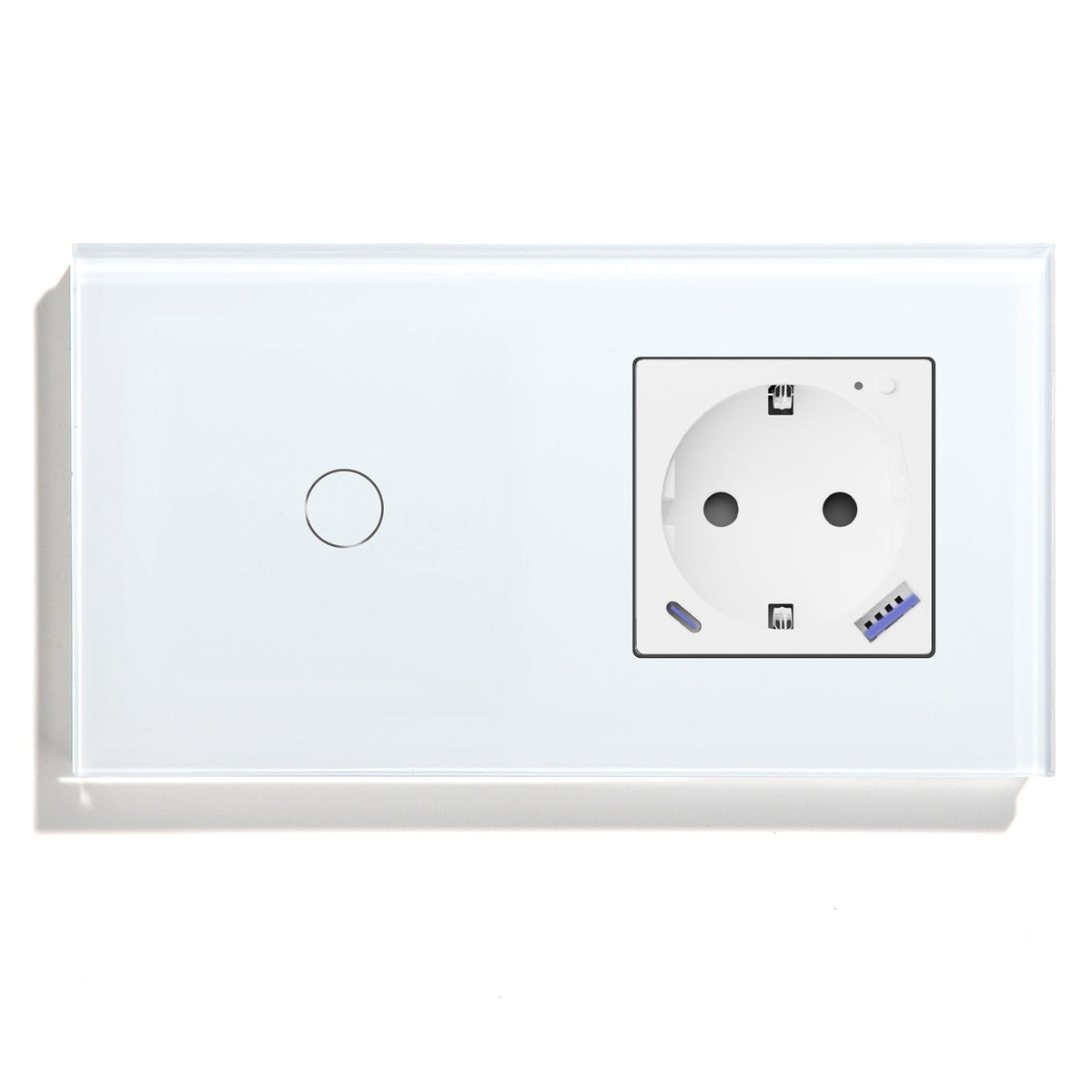 Wifi Switch With Wifi Eu Socket With 20W USB-C Power Outlets & Sockets Bseedswitch White 1Gang 